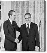 Nixon Shakes Hands With Kissinger Acrylic Print