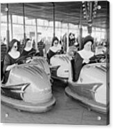 Nuns Driving Amusement Park Bumper Cars Acrylic Print