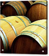 Oak Barrels For Maturing Wine At A Acrylic Print