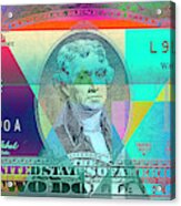 Obverse Of A Colorized Two U. S. Dollar Bill Acrylic Print