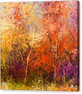 Oil Painting Landscape - Colorful Acrylic Print