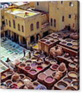 Old Tanneries Of Fez, Morocco Acrylic Print
