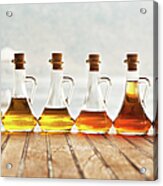 Olive Oil And Vinegar In Bottles Acrylic Print