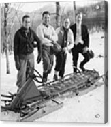 Olympic Bobsled Team In Front Of Bobsled Acrylic Print