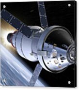 Orion And Esm Spacecraft In Earth Orbit Acrylic Print