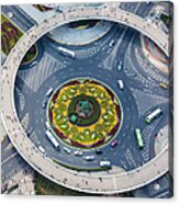 Overhead View Of Pudong Traffic Circle Acrylic Print