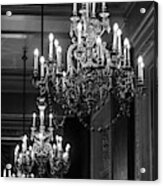 Paris Opera House Chandeliers Black White Sparkling Opulent Chandelier Decor Acrylic Print