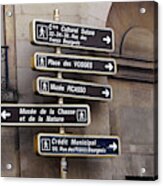 Parisian Street Signs Acrylic Print