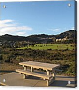 Park Bench In Malibu Acrylic Print