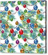 Pattern Of Christmas Tree Bulbs Acrylic Print