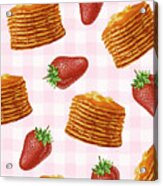 Pattern Of Pancakes And Strawberries Acrylic Print