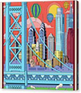 Philadelphia Poster - Pop Art - Travel Acrylic Print