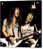 Photo Of Metallica And Kirk Hammett And Acrylic Print