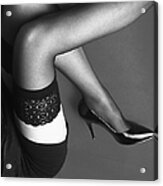 Photography Of A Woman With Garter Belt Acrylic Print