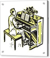 Pianist Playing Upright Acrylic Print