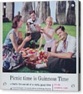 Picnic Time Is Guinness Time Acrylic Print