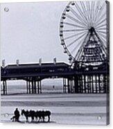 Pier And Donkey Rides, Blackpool Acrylic Print