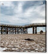 Pier At Low Tide Acrylic Print