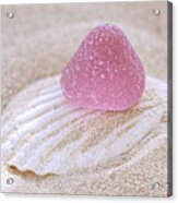 Pink Gumdrop Sea Glass Acrylic Print