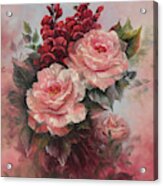 Roses And Snapdragons Acrylic Print