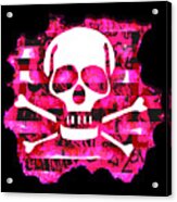 Pink Skull Crossbones Graphic Acrylic Print