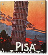 Pisa Italy Travel Poster Acrylic Print