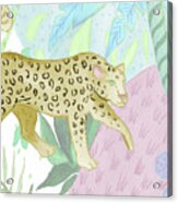 Playful Cheetah In Yellow Acrylic Print