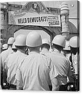 Police In Front Of Democrat National Acrylic Print