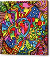 Pop Art Heart Swirls Acrylic Print
