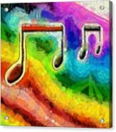 Popping Eighth Notes Acrylic Print