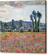 Poppy Field, 1887. Artist Claude Monet Acrylic Print