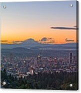 Portland, Oregon, Usa Skyline Panorama Acrylic Print
