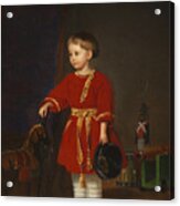 Portrait Of A Boy In A Red Dress Acrylic Print