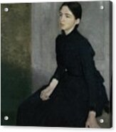 Portrait Of A Young Woman, 1885. The Artist's Sister Anna Hammershoi. Oil On Canvas. 112 X 91, 5 Cm. Acrylic Print