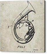 Pp1049-sandstone Sousaphone Patent Poster Acrylic Print