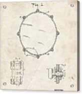 Pp105-vintage Parchment Drum Key Holder Patent Poster Acrylic Print
