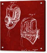 Pp1071-burgundy Sub Zero Mask Patent Poster Acrylic Print