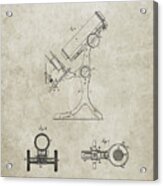 Pp132- Sandstone Antique Microscope Patent Poster Acrylic Print