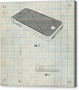 Pp177- Antique Grid Parchment Iphone 3 Patent Poster Acrylic Print