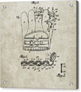 Pp272-sandstone Denkert Baseball Glove Patent Poster Acrylic Print