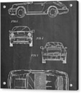 Pp305-chalkboard Porsche 911 Carrera Patent Poster Acrylic Print