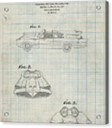 Pp316-antique Grid Parchment Batman Tv Batmobile Patent Poster Acrylic Print