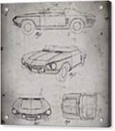 Pp489-faded Grey 1962 Chevrolet Covair Super Spyder Concept Patent Print Acrylic Print