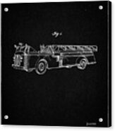 Pp506-vintage Black Firetruck 1940 Patent Poster Acrylic Print