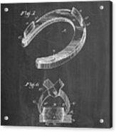 Pp523-chalkboard Horseshoe Patent Poster Acrylic Print
