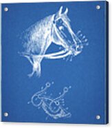 Pp611-blueprint Horse Bridle Bit Poster Acrylic Print