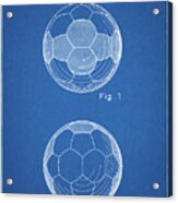 Pp62-blueprint Leather Soccer Ball Patent Poster Acrylic Print