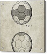 Pp62-sandstone Leather Soccer Ball Patent Poster Acrylic Print