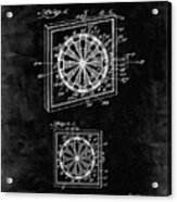 Pp625-black Grunge Dart Board 1936 Patent Poster Acrylic Print