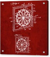 Pp625-burgundy Dart Board 1936 Patent Poster Acrylic Print